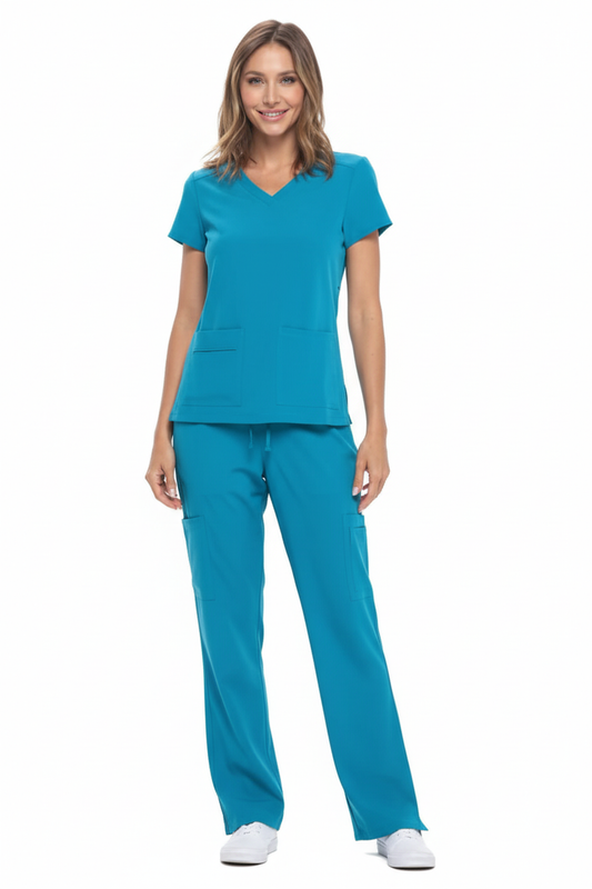 NATURAL UNIFORMS - STRETCH V-NECK CARGO SCRUBS SETS (8400) Natural Uniforms Clothing   Moore than Scrubs