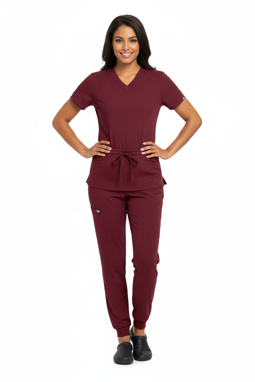 Natural Uniform - Women's Stretch V-Neck Jogger Scrub Sets (8500) Natural Uniforms Medical Scrubs   Moore than Scrubs