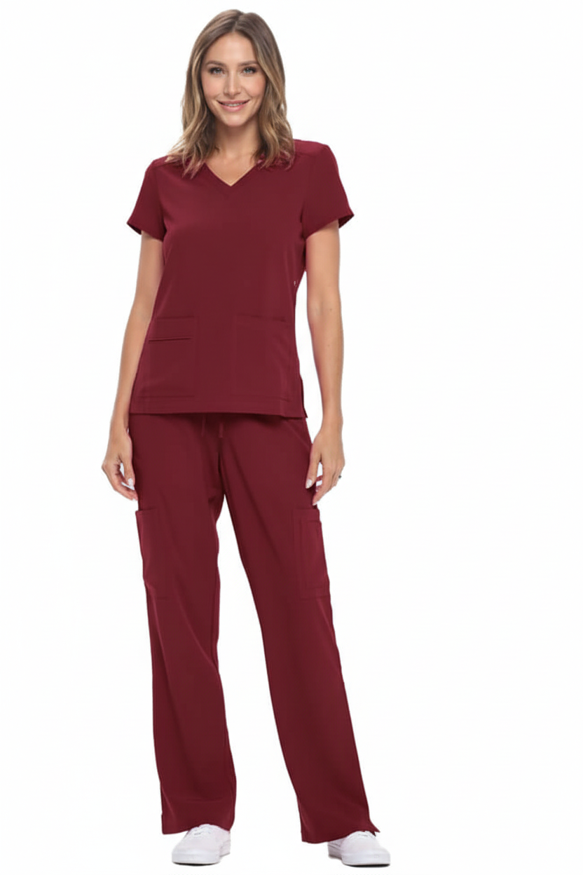 NATURAL UNIFORMS - STRETCH V-NECK CARGO SCRUBS SETS (8400) Natural Uniforms Clothing   Moore than Scrubs